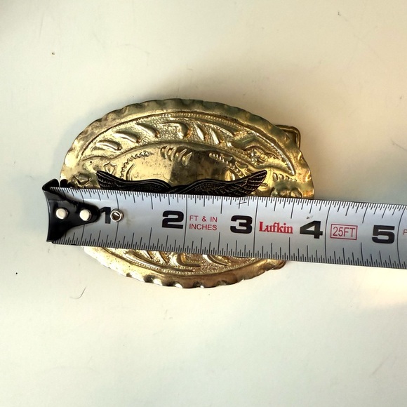 Vintage 1970's Western Concho Style Belt Buckle with Applied Flying Eagle - Picture 5 of 6